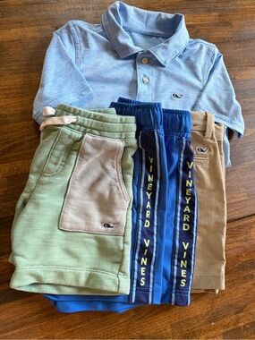 Vineyard Vines Boy 4t Lot Performance Breaker Shorts Golf Polo Logo 4 Items READ